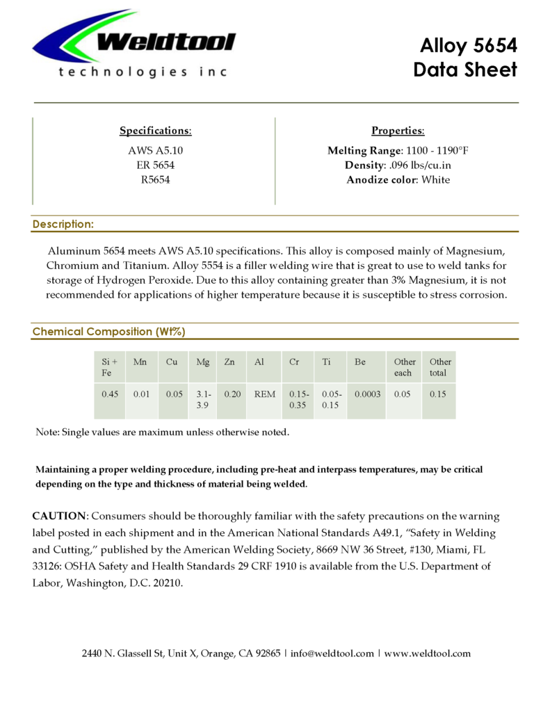 alloy 5654 data sheet aluminum