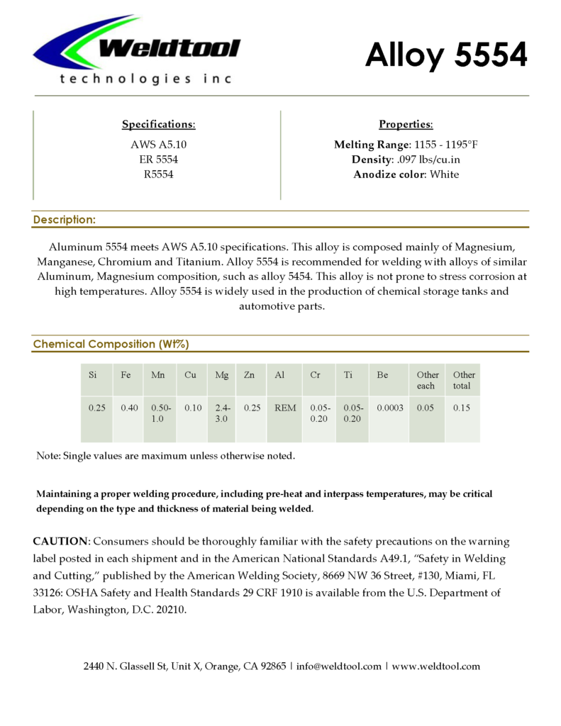 alloy 5554 aluminum data sheet