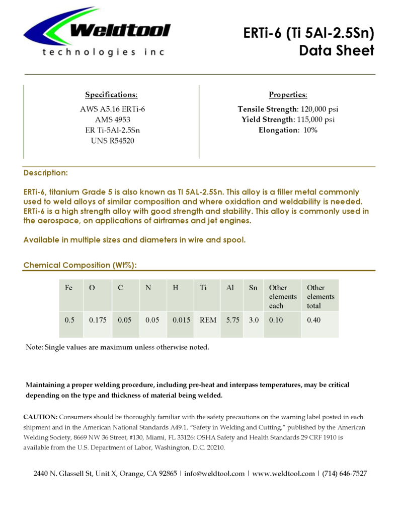 erti-6 5al-2.5sn titanium data sheet