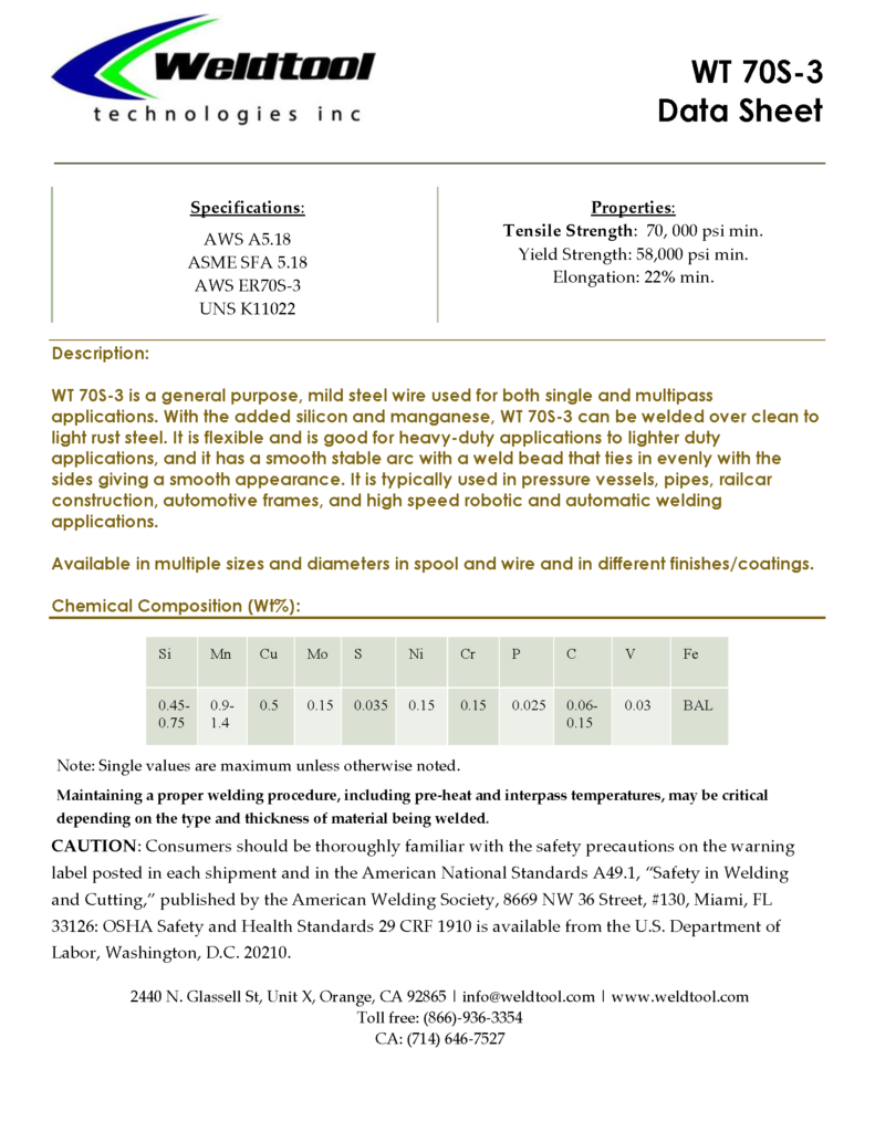 WT 70s-3 low alloy steel data sheet