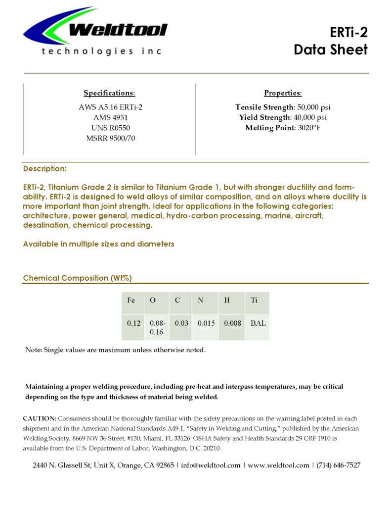 ERTi-2 titanium data sheet